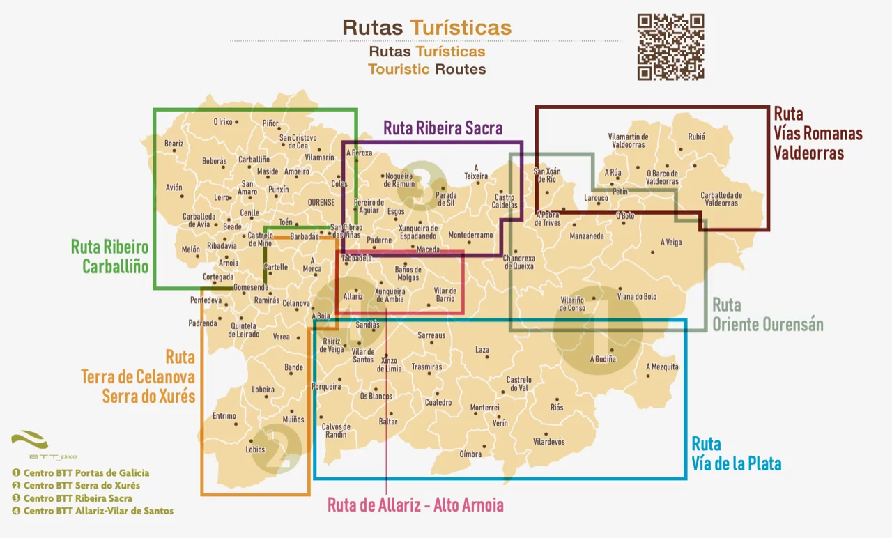 Mapa Rutas Turismo de Ourense